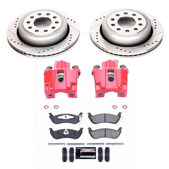 PowerStop Z23 Daily Driver Carbon-Fiber Ceramic Pads Drilled & Slotted Rotor & C
