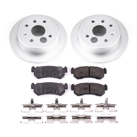 PowerStop Genuine Geomet Coated Rotor and Low-Dust Ceramic Brake Pad Kit