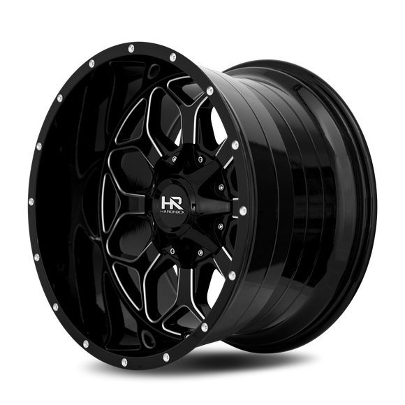 22x10 Hardrock Indestructible Gloss Black Milled 8x165.1 ET-25 wheel/rim