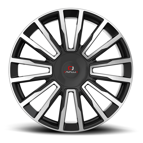 22x9.5 Cavallo CLV-47 Gloss Black Machined 6x135/139.7 ET25 wheel/rim