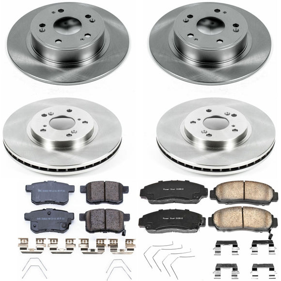 PowerStop OE Stock Replacement Low-Dust Ceramic Brake Pad and Rotor Kit