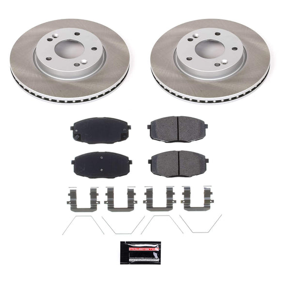 PowerStop Semi-Coated Rotor and Low-Dust Ceramic Brake Pad Kit