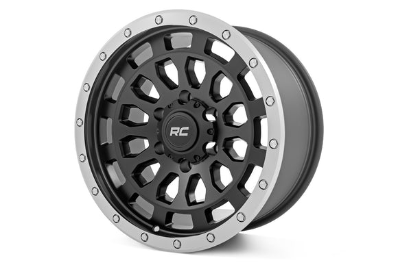17x8.5 Rough Country 87 Series Black/Machined Wheel 6x5.5 ET0 CB4.173