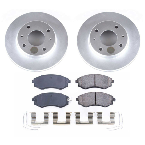 PowerStop Genuine Geomet Coated Rotor and Low-Dust Ceramic Brake Pad Kit