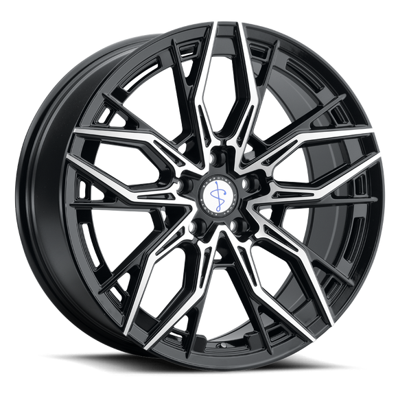20x9 Sapphire Luxury Alloys SX07-07 Gloss Black Machined 5x114.3 ET35 CB73 Wheel