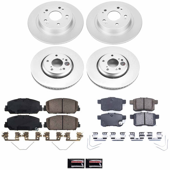 PowerStop Genuine Geomet Coated Rotor and Low-Dust Ceramic Brake Pad Kit