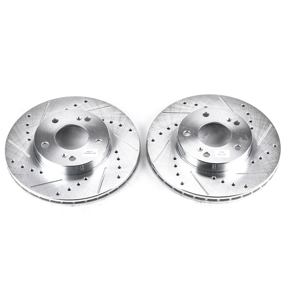 PowerStop Evolution Drilled Slotted Rotors Pair Front For Nissan Maxima