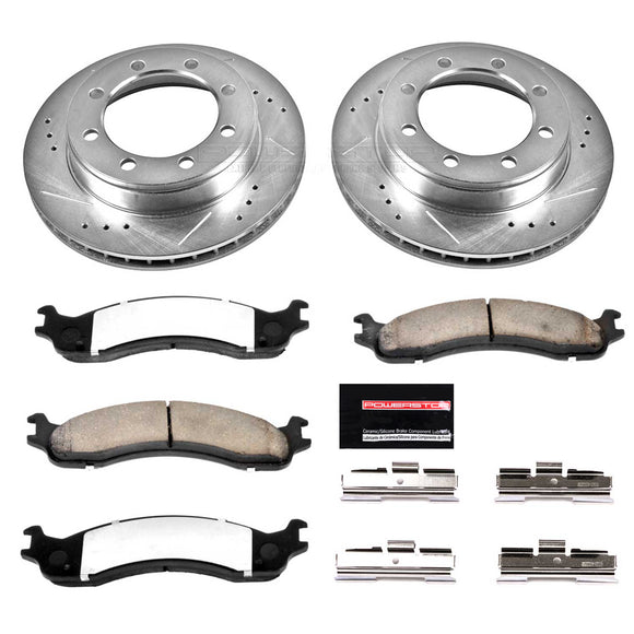 PowerStop Z36 Carbon-Fiber Ceramic Brake Pad with Drilled and Slotted Rotor Kit