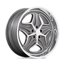 22X9 Foose 1PC F172 Merlot Gray 5X120.65 5X4.75 ET15 Wheel Rim-2