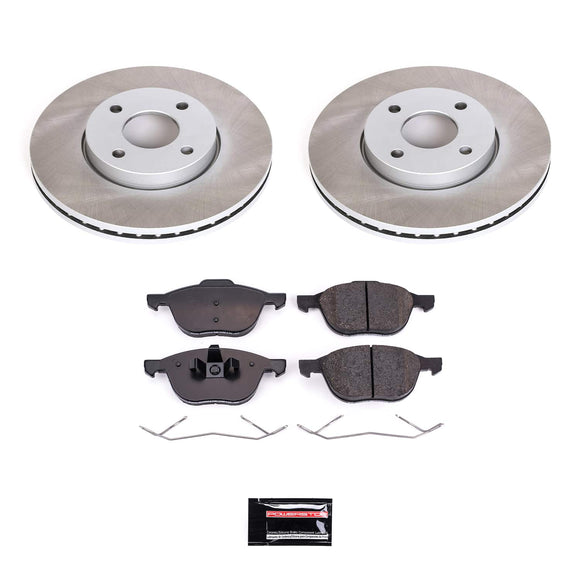 PowerStop Semi-Coated Rotor and Low-Dust Ceramic Brake Pad Kit