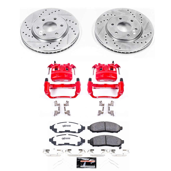 PowerStop Z36 Truck and SUV Ceramic Brake Pad, Drilled & Slotted Rotor, and Cali