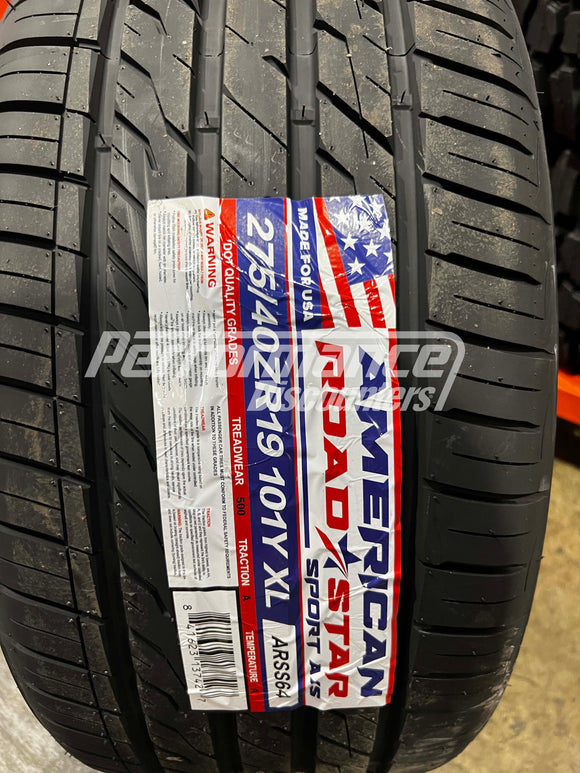 275/40ZR19 American Roadstar Sport A/S 101Y BSW SL 275 40 19 2754019