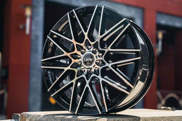 17x7 DRW Tuner D17 Gloss Black Machine Face 5x100/114.3 ET40 wheel/rim
