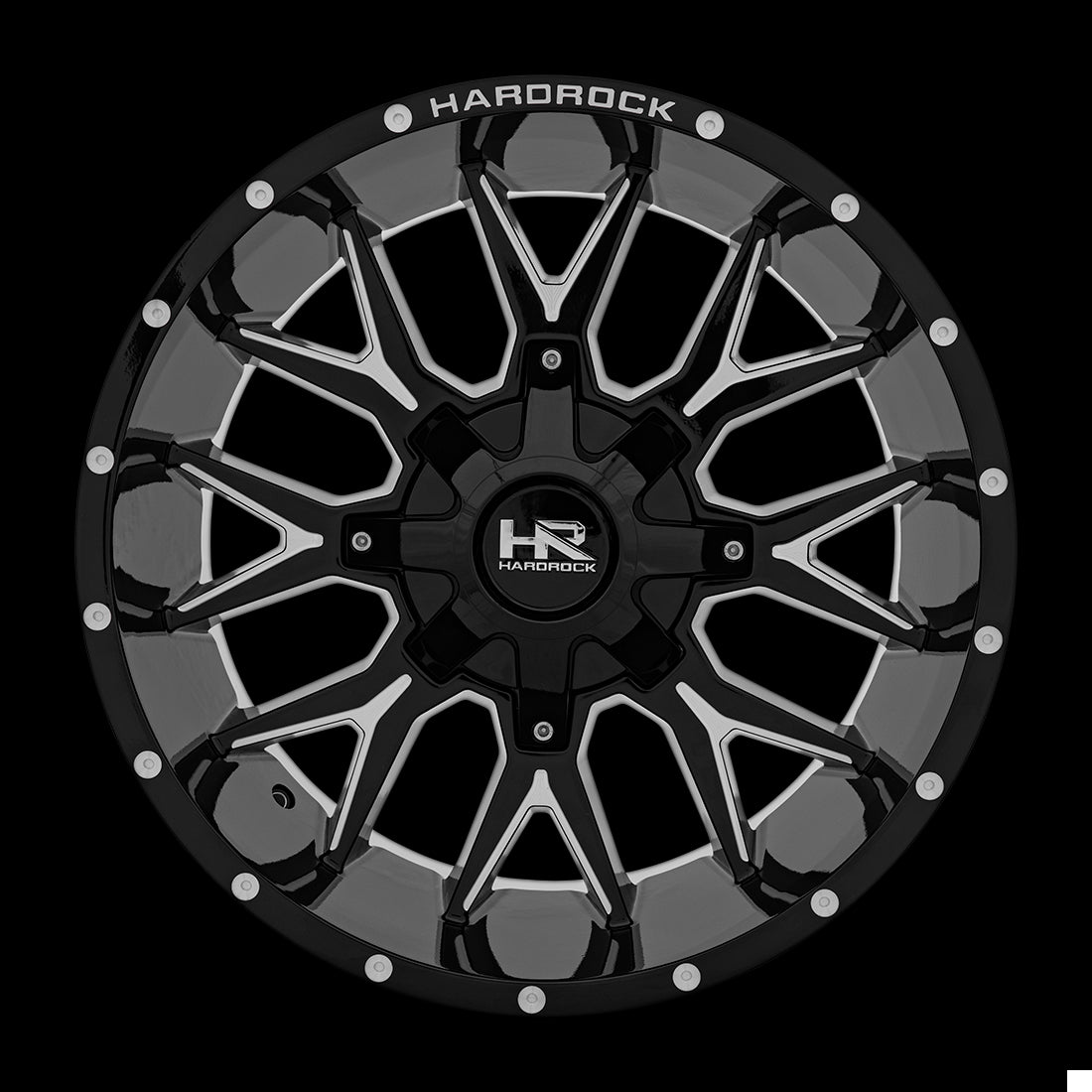 20x10 Hardrock Affliction Gloss Black Milled 6x135/139.7 ET-19 wheel/rim