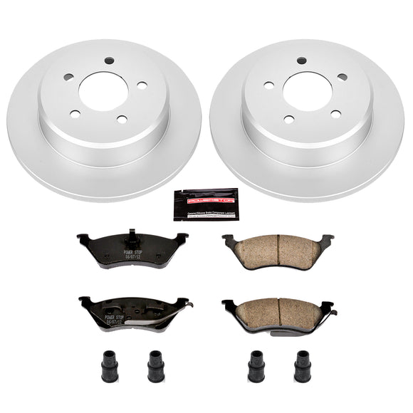 PowerStop Genuine Geomet Coated Rotor and Low-Dust Ceramic Brake Pad Kit