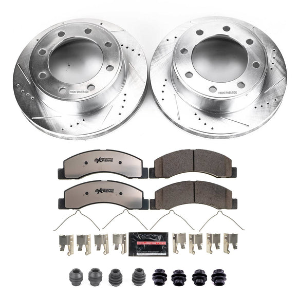 PowerStop Z36 Carbon-Fiber Ceramic Brake Pad with Drilled and Slotted Rotor Kit