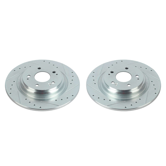 PowerStop Evolution Drilled Slotted Rotors Pair Rear For Acura MDX