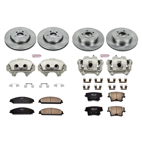 PowerStop OE Stock Replacement Low-Dust Ceramic Brake Pad, Rotor and Caliper Kit