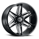 22x12 Vision 363 Razor Gloss Black Milled Spoke Wheel 6x139.7 ET-51 CB106.2