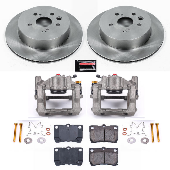 PowerStop OE Stock Replacement Low-Dust Ceramic Brake Pad, Rotor and Caliper Kit