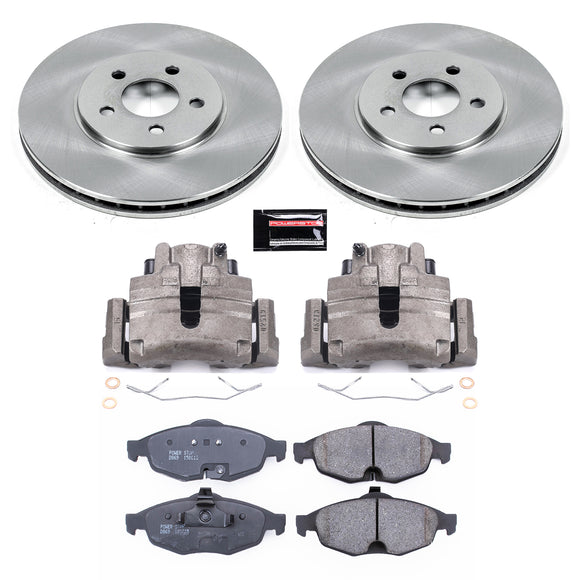 PowerStop OE Stock Replacement Low-Dust Ceramic Brake Pad, Rotor and Caliper Kit