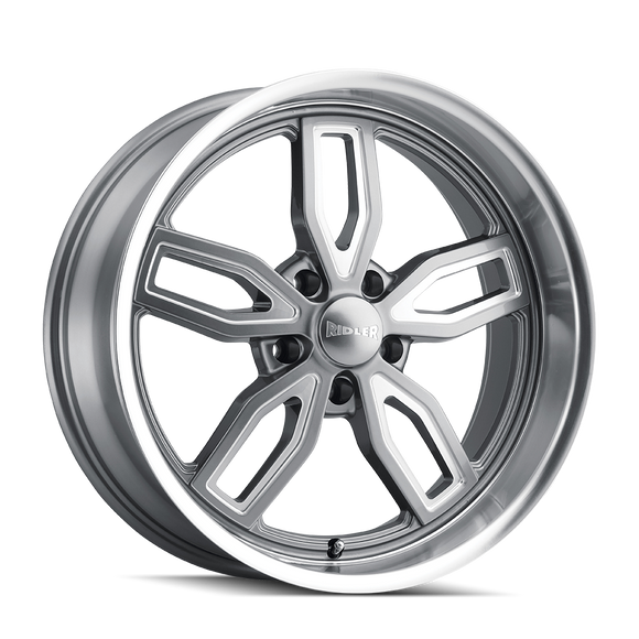 20x10 Ridler 608 Gloss Grey Milled 5x127 5x5 ET0 Wheel Rim
