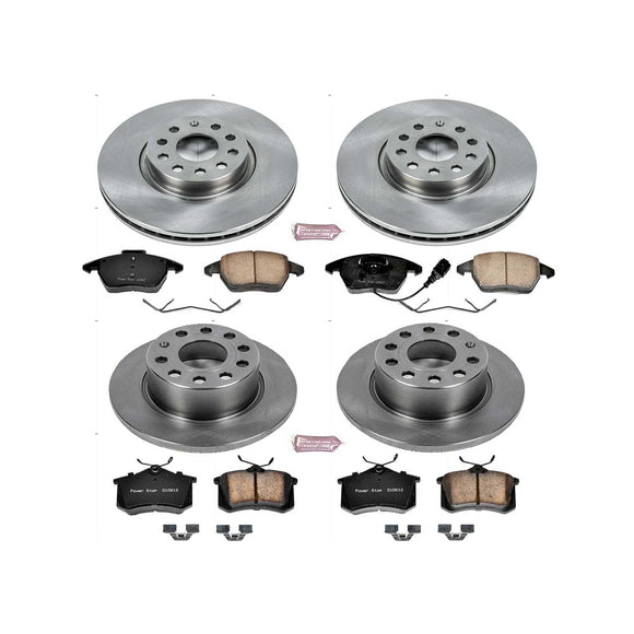 PowerStop OE Stock Replacement Low-Dust Ceramic Brake Pad and Rotor Kit