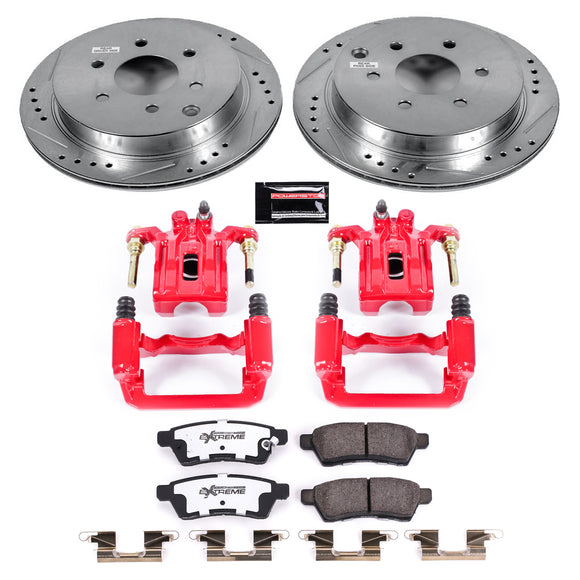 PowerStop Z36 Truck and SUV Ceramic Brake Pad, Drilled & Slotted Rotor, and Cali