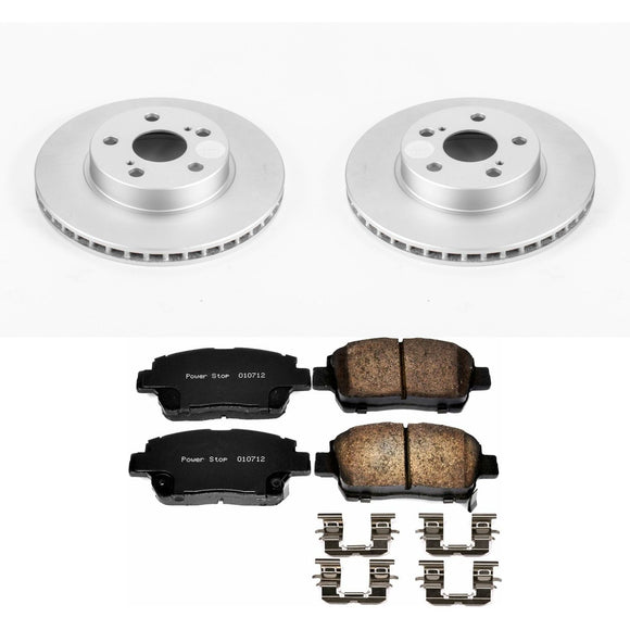 PowerStop Genuine Geomet Coated Rotor and Low-Dust Ceramic Brake Pad Kit