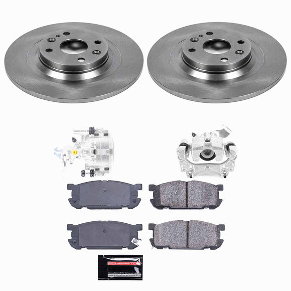 PowerStop OE Stock Replacement Low-Dust Ceramic Brake Pad, Rotor and Caliper Kit