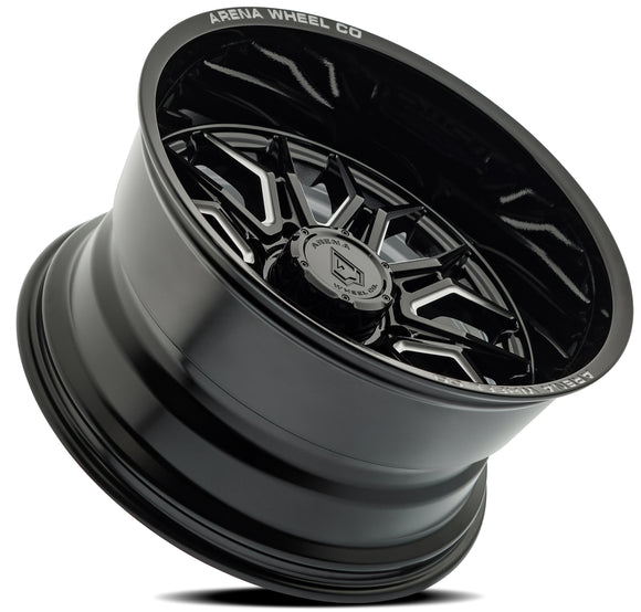 20x10 Arena Wheel Violator Gloss Black And Milled Wheel 8x180 ET-18 CB124.2
