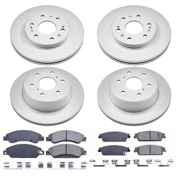 PowerStop Genuine Geomet Coated Rotor and Low-Dust Ceramic Brake Pad Kit