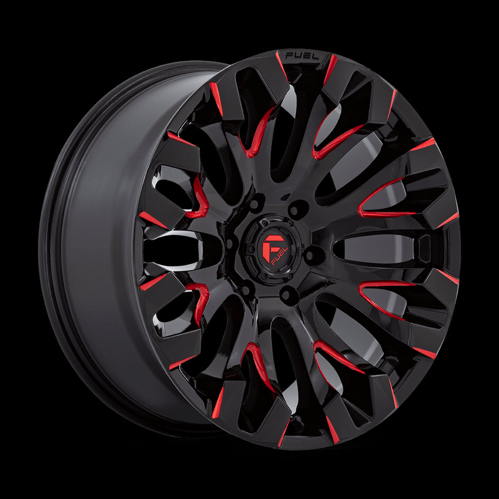 20X9 Fuel 1PC D829 Quake Gloss Black Milled Red Tint 6X135 ET1 Wheel Rim