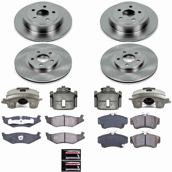 PowerStop OE Stock Replacement Low-Dust Ceramic Brake Pad, Rotor and Caliper Kit