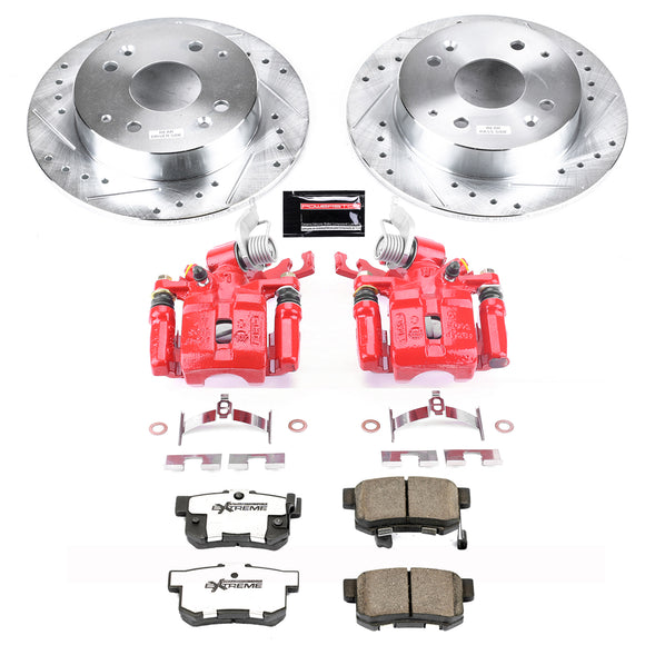 PowerStop Z26 Street Performance Ceramic Brake Pad, Drilled Slotted Rotor, and C