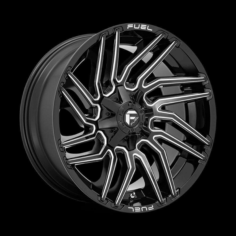 22X10 Fuel D773 Typhoon Gloss Black Milled 8X165.1 ET-18 wheel/rim