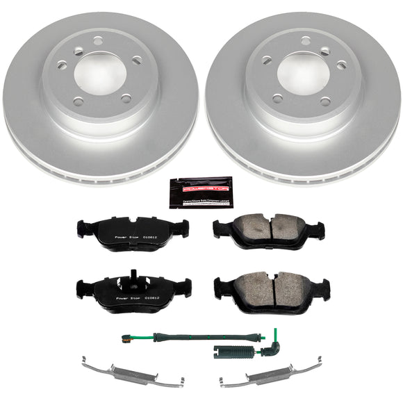 PowerStop Genuine Geomet Coated Rotor and Carbon-Fiber Ceramic Brake Pad Kit
