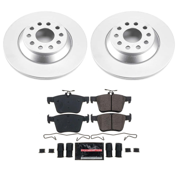 PowerStop Genuine Geomet Coated Rotor and Carbon-Fiber Ceramic Brake Pad Kit