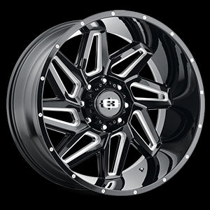 22x10 Vision 361 Spyder Gloss Black Milled Spoke 8x180 ET-19 Wheel Rim