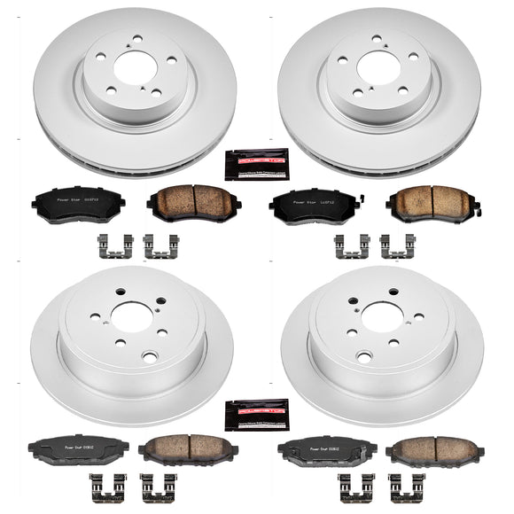 PowerStop Genuine Geomet Coated Rotor and Low-Dust Ceramic Brake Pad Kit