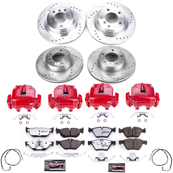 PowerStop Z26 Street Performance Ceramic Brake Pad, Drilled Slotted Rotor, and C