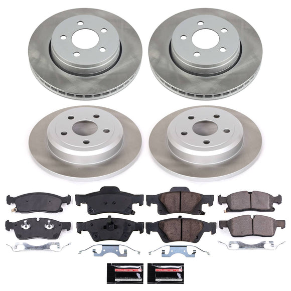 PowerStop Semi-Coated Rotor and Low-Dust Ceramic Brake Pad Kit