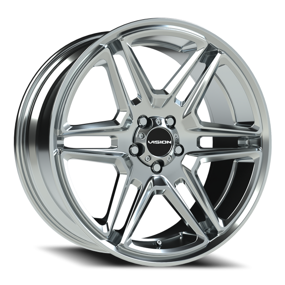 20x9 Vision 476 Wedge Chrome Wheel 5x120 ET30 CB74.1