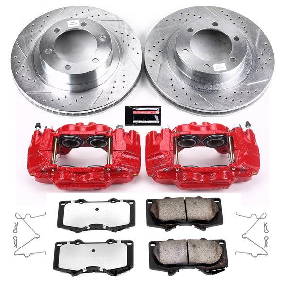 PowerStop Z36 Truck and SUV Ceramic Brake Pad, Drilled & Slotted Rotor, and Cali