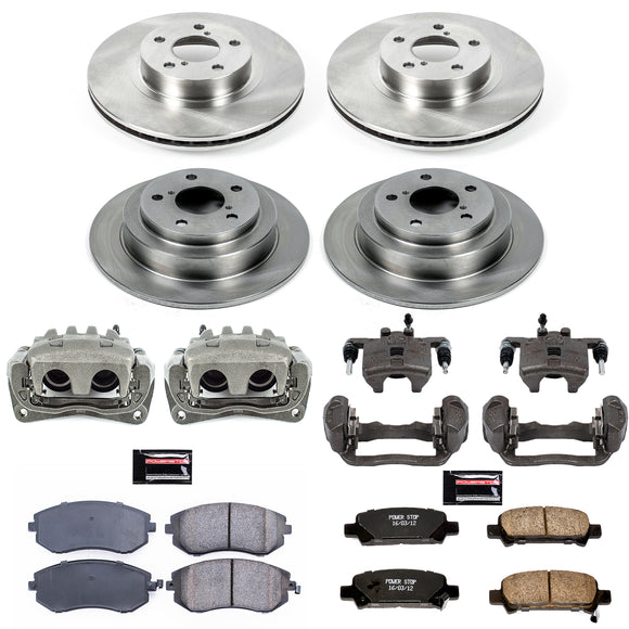 PowerStop OE Stock Replacement Low-Dust Ceramic Brake Pad, Rotor and Caliper Kit