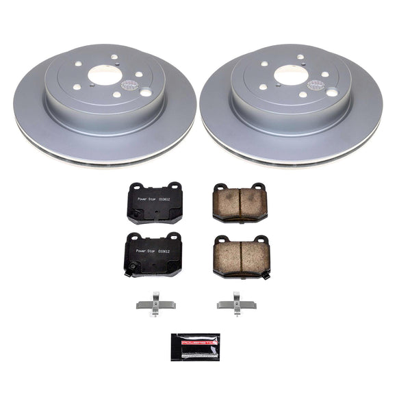 PowerStop Genuine Geomet Coated Rotor and Low-Dust Ceramic Brake Pad Kit