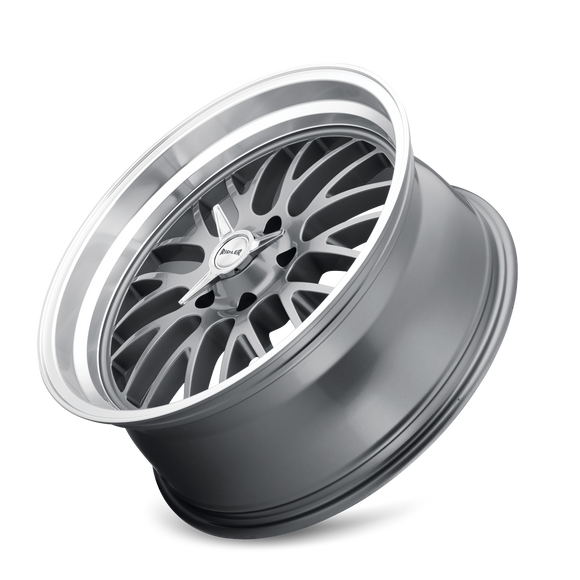 18x8 Ridler 607 Grey W/Machined Lip 5x120.65 ET0 wheel/rim