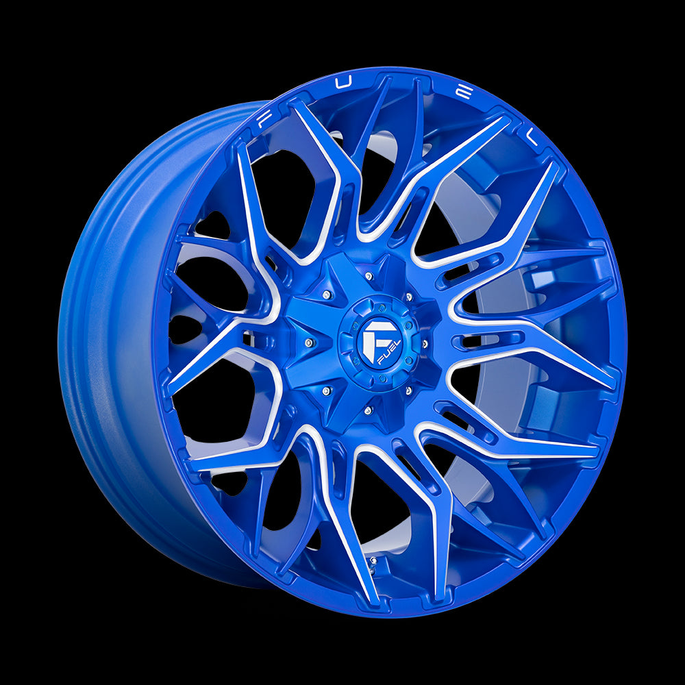 22X10 Fuel D770 TWITCH Anodized Blue Milled 8X170 ET-18 wheel/rim