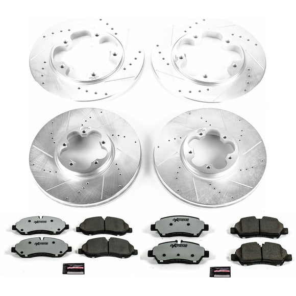 PowerStop Z36 Carbon-Fiber Ceramic Brake Pad with Drilled and Slotted Rotor Kit