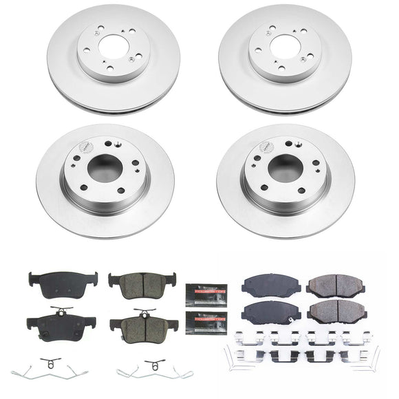 PowerStop Genuine Geomet Coated Rotor and Low-Dust Ceramic Brake Pad Kit